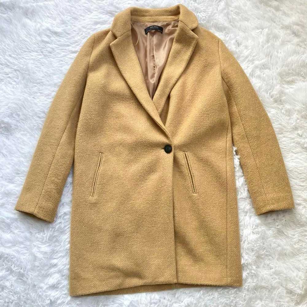 Zara soft touch cloth coat Chester coat Beige jac… - image 1