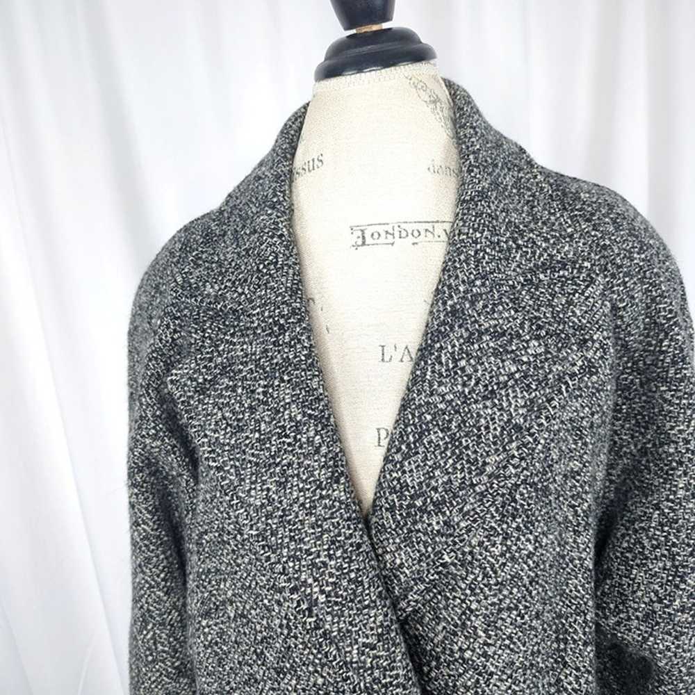 Vintage Womens Black Gray Wool Coat Medium 10 - image 2