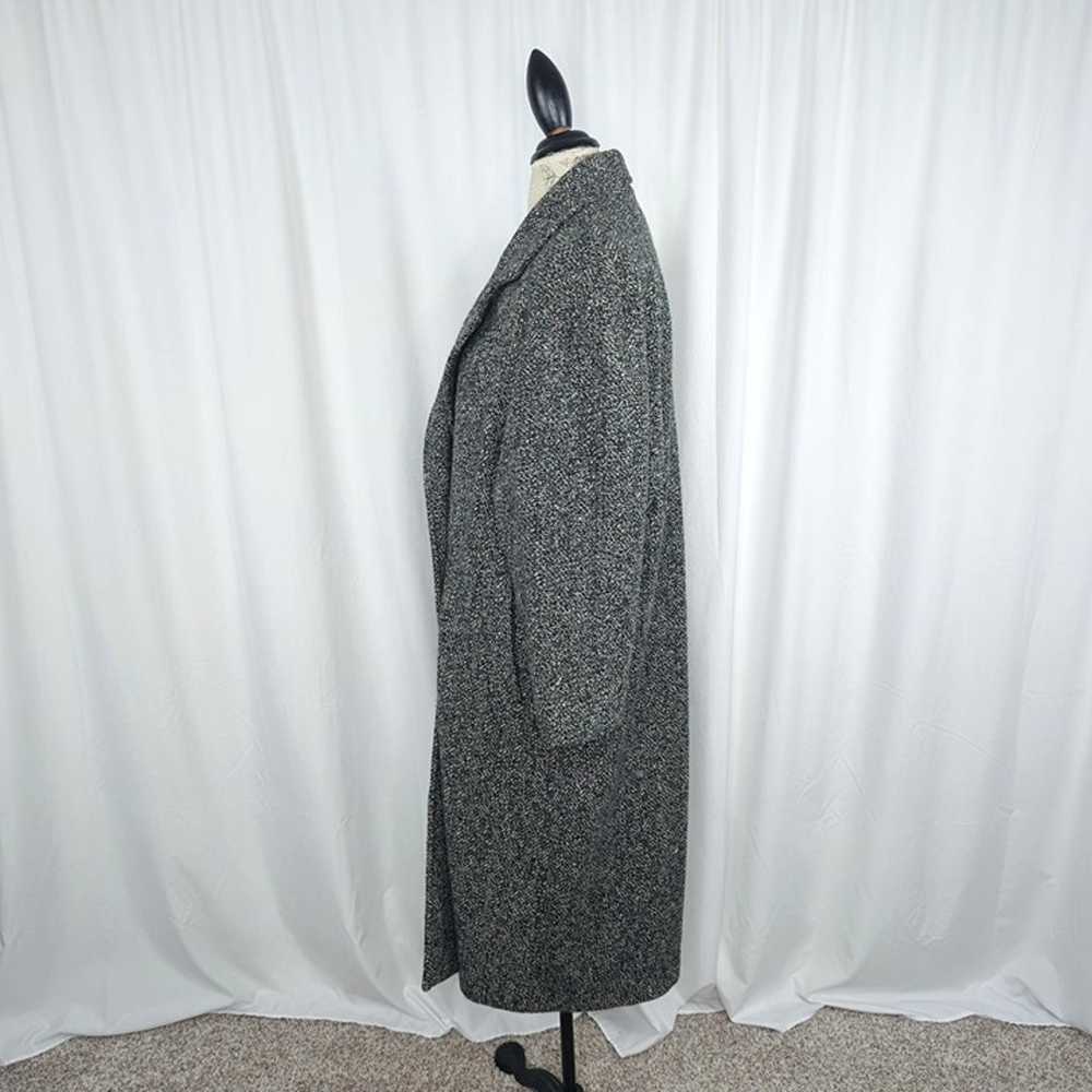 Vintage Womens Black Gray Wool Coat Medium 10 - image 6