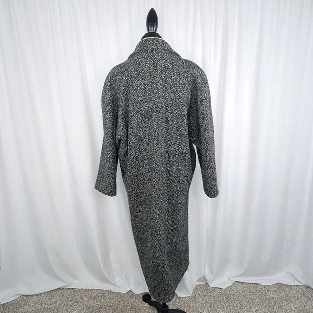 Vintage Womens Black Gray Wool Coat Medium 10 - image 7