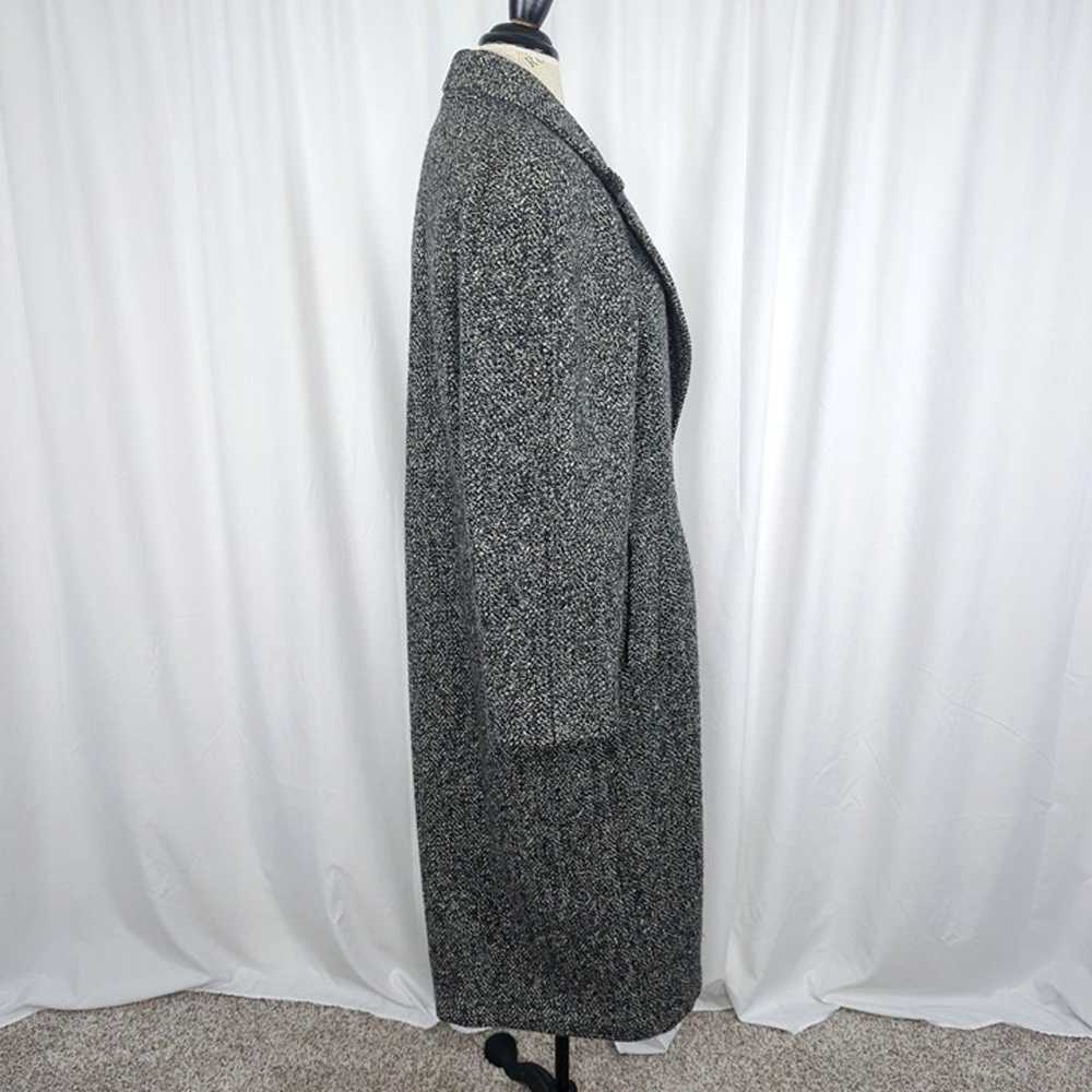 Vintage Womens Black Gray Wool Coat Medium 10 - image 8