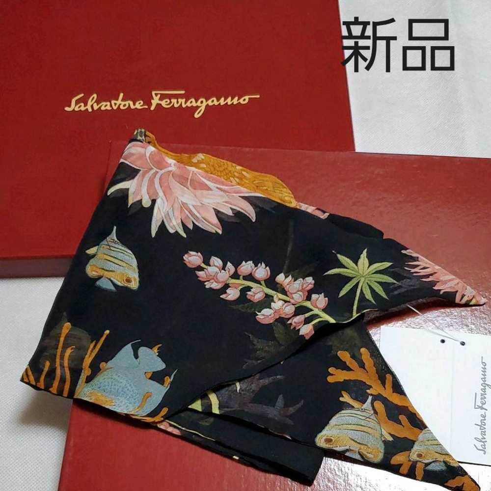 Salvatore Ferragamo Unused Silk Mini Long Scarf S… - image 2