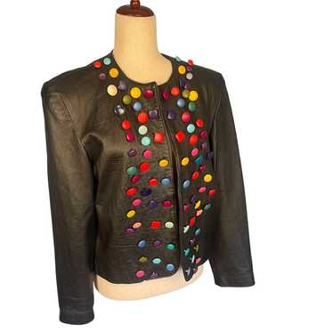 Cedars Vintage Black Genuine Leather Button Jacke… - image 1