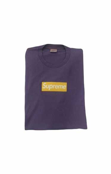 Supreme Yellow on Purple Box Logo Tee