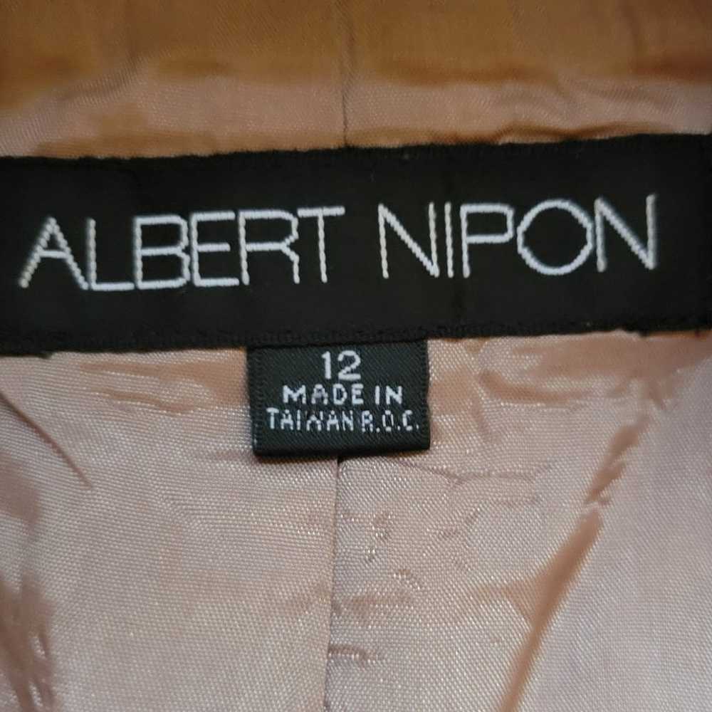 Albert Nipon Silk & Wool Blend Metallic Thread Ca… - image 4