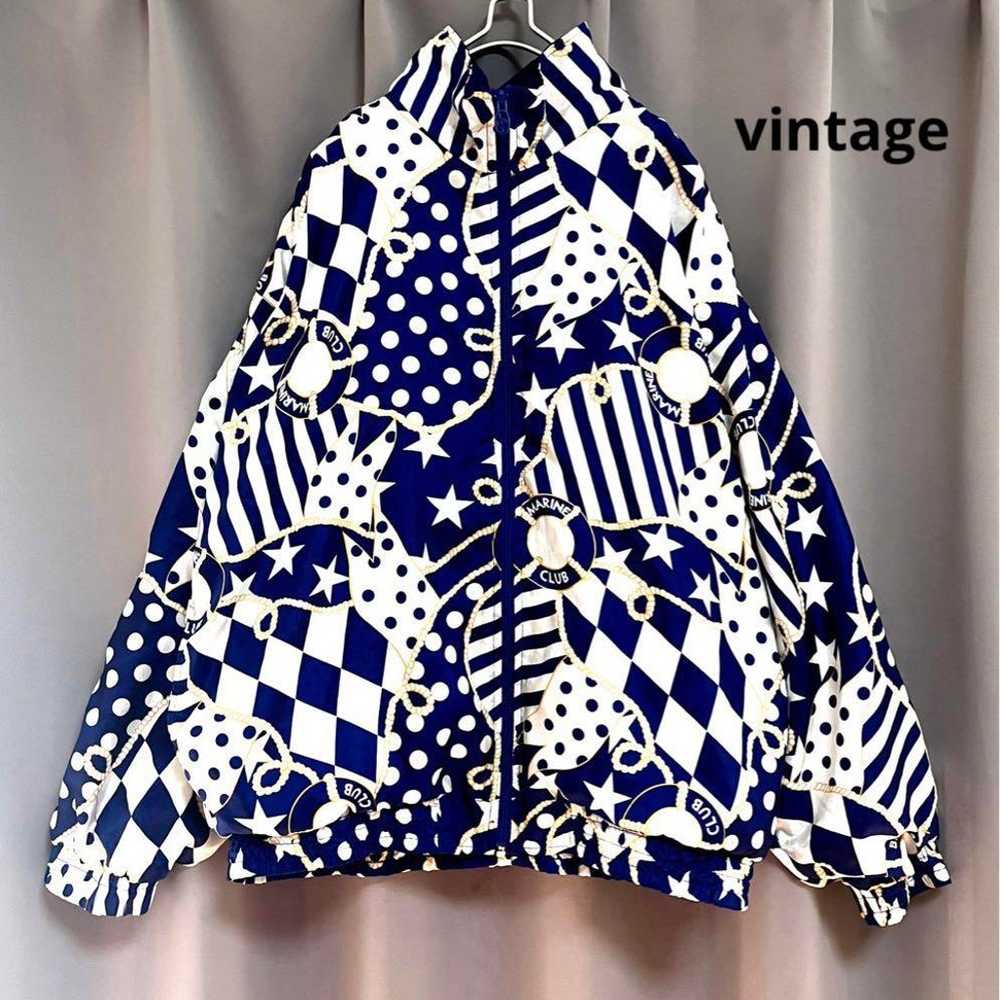 Vintage crazy patterned nylon jacket in a pretty … - image 1