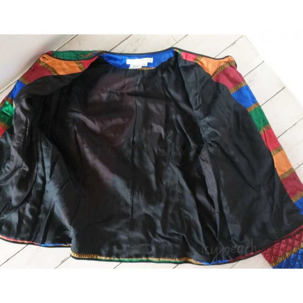 Maggy London Vtg Women’s Jacket Size 12 Silk Quil… - image 10