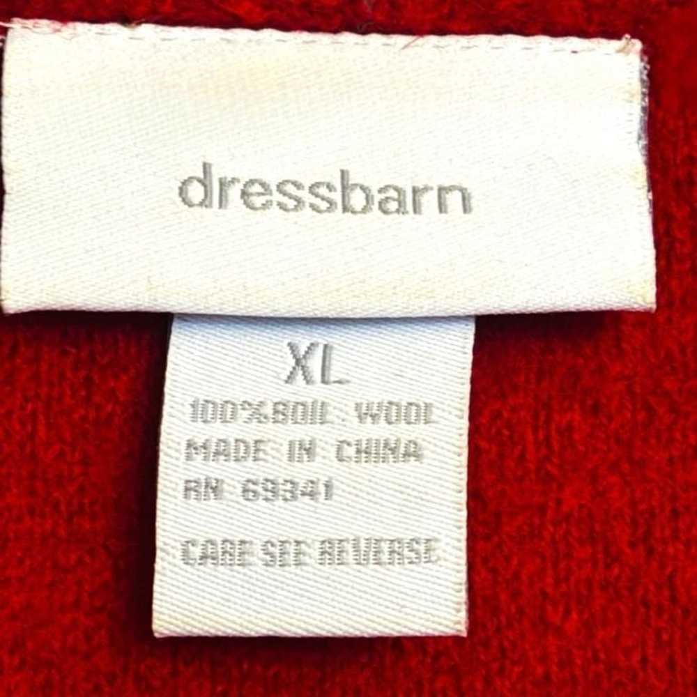 Dressbarn Women’s XL Red Boiled Wool Short Swing … - image 9