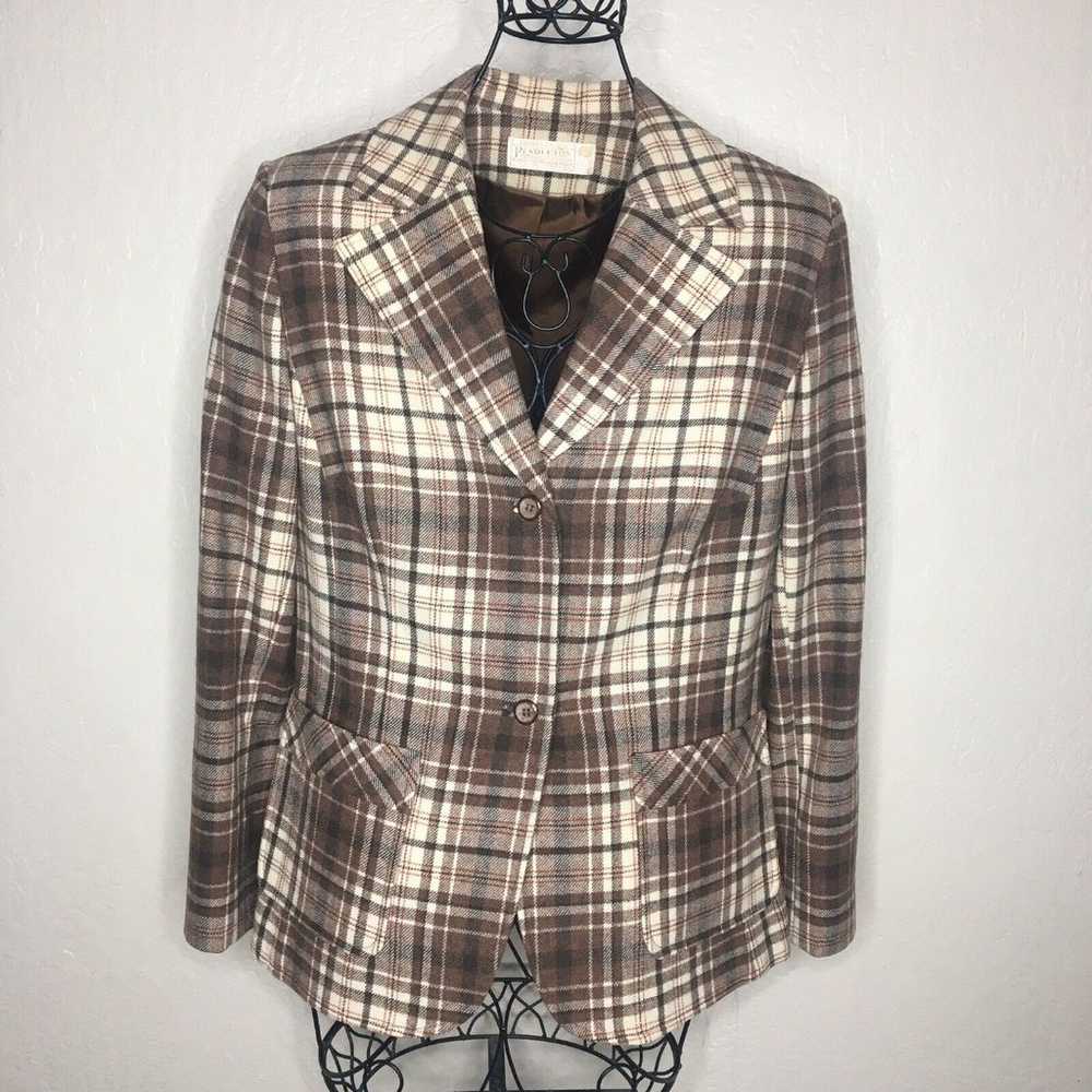 Vintage Pendleton Tartan Plaid Wool Blazer Jacket… - image 1