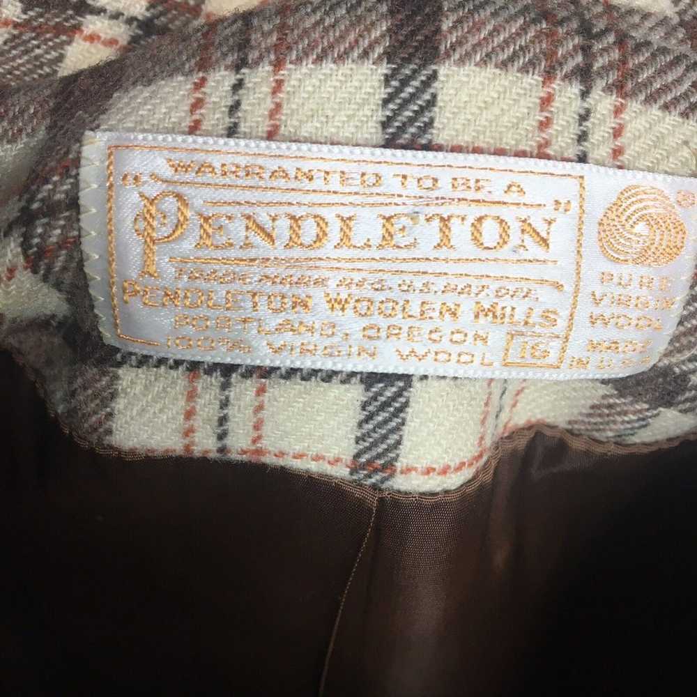 Vintage Pendleton Tartan Plaid Wool Blazer Jacket… - image 5