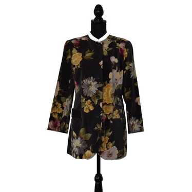 A8 Auth EMANUEL UNGARO Brown Floral Printed Cotto… - image 1