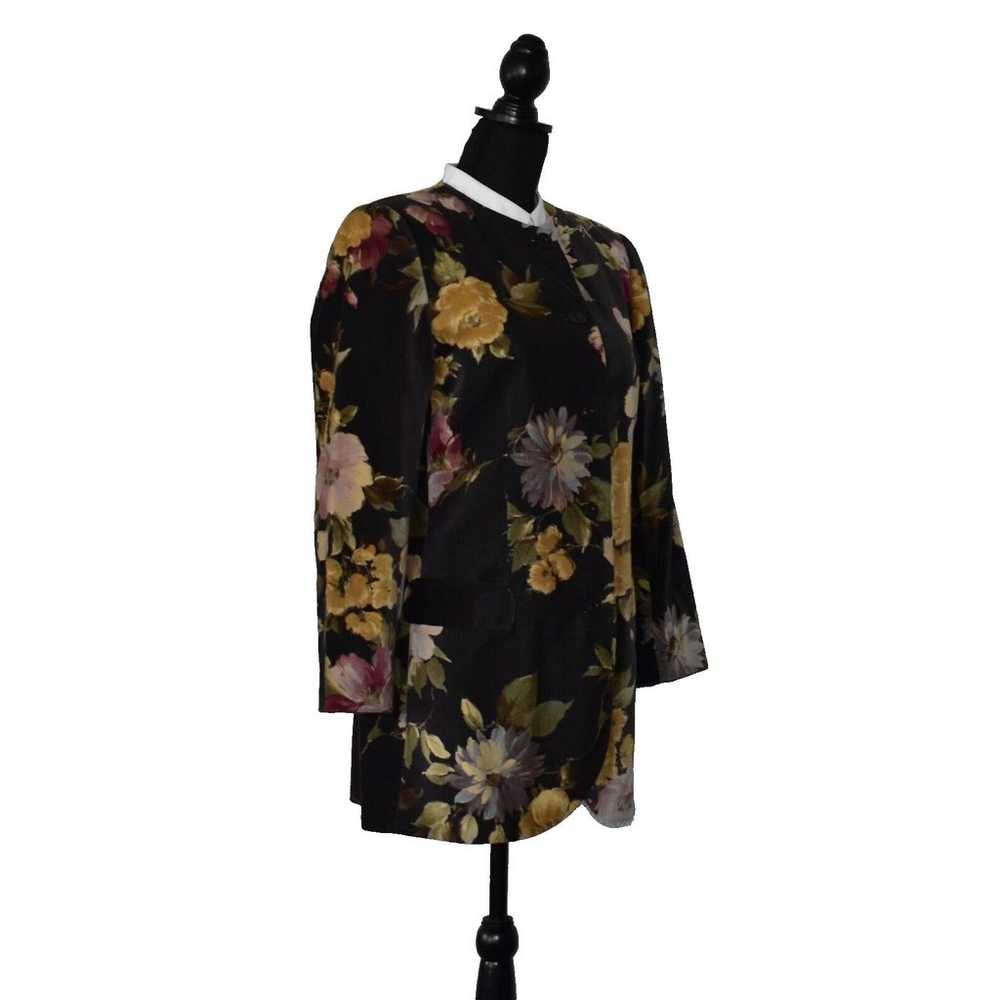 A8 Auth EMANUEL UNGARO Brown Floral Printed Cotto… - image 2