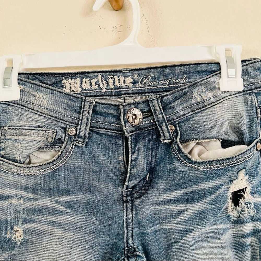 Machine Vintage Torn Distressed Jeans Size 0 - image 6