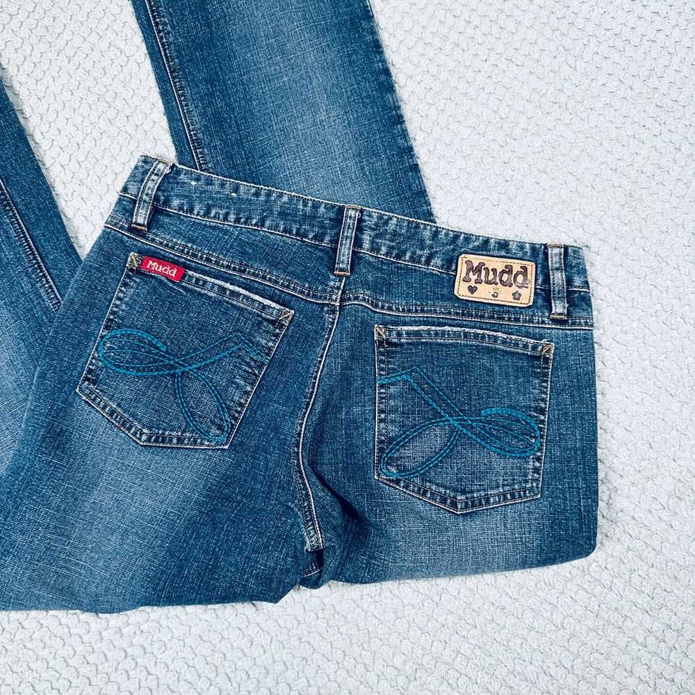 VINTAGE RETRO Y2K LOW RISE DARK WASH BOOTCUT JEAN… - image 2