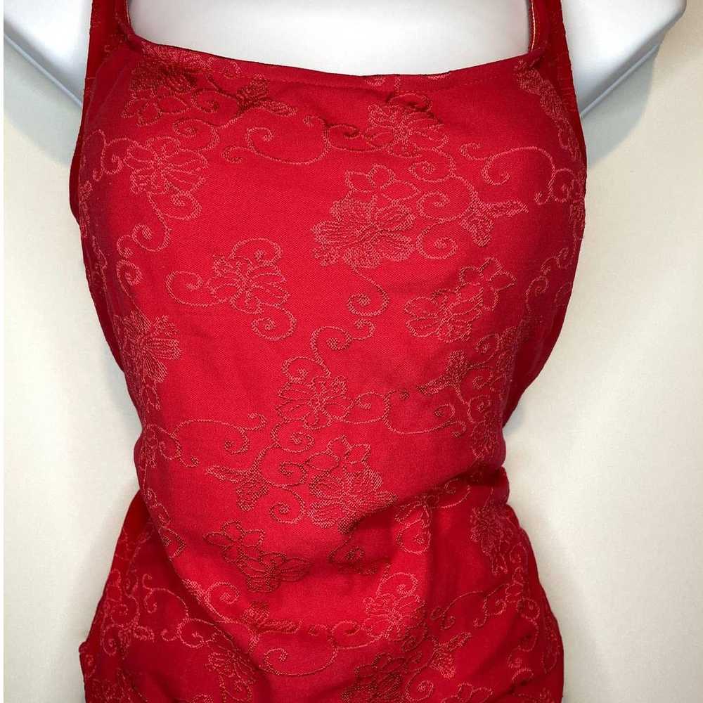 Jantzen Vintage Janzten Red Low Back Red Floral P… - image 2