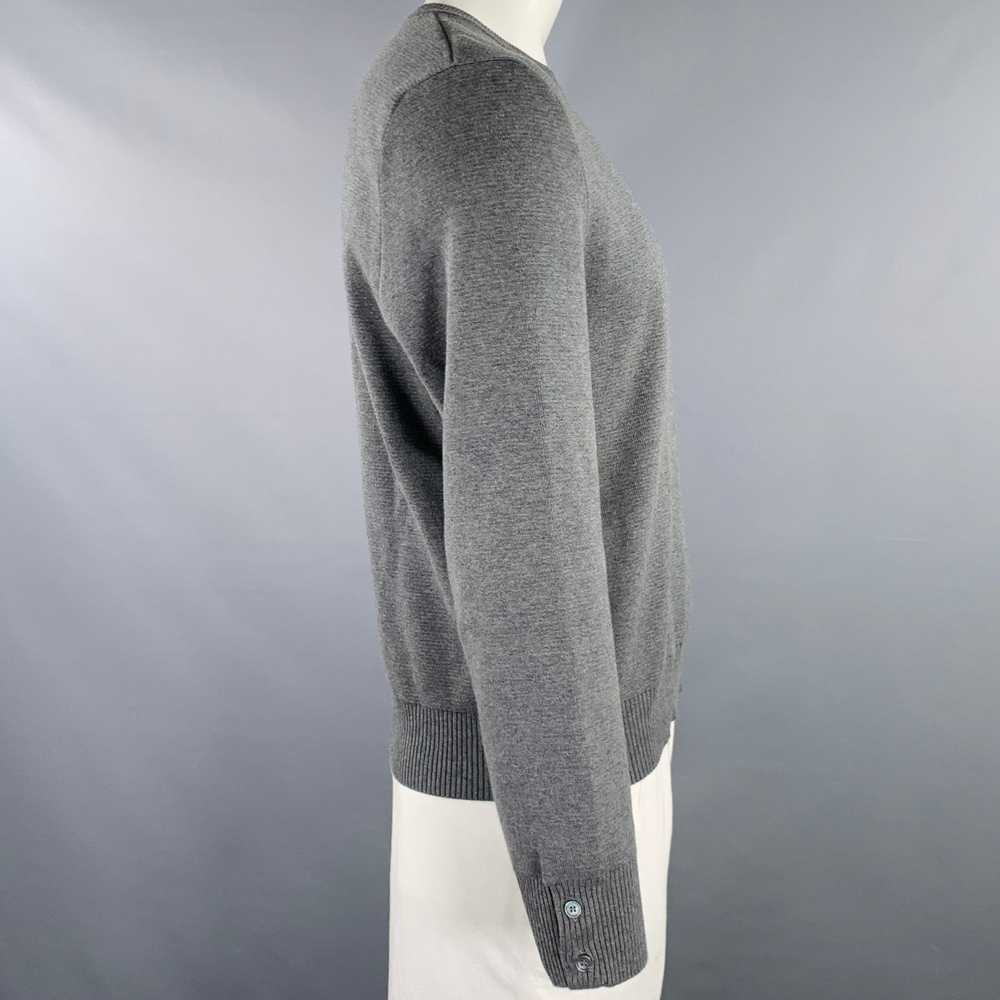 Thom Browne Grey White Knit Cotton Crew Neck Pull… - image 2