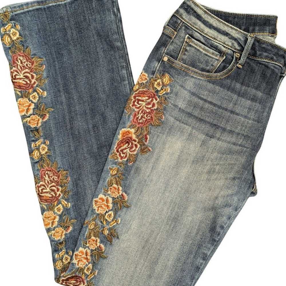 Driftwood Kelly Floral Embroidered Bootcut Jeans … - image 11