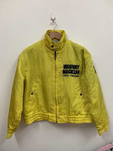 Vintage Yellow Corn Motor Sports Equipment bomber sto… - Gem