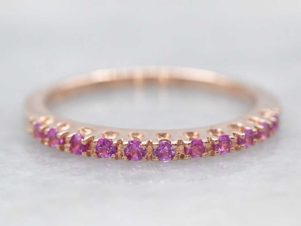 Rose Gold Pink Sapphire Band - image 1