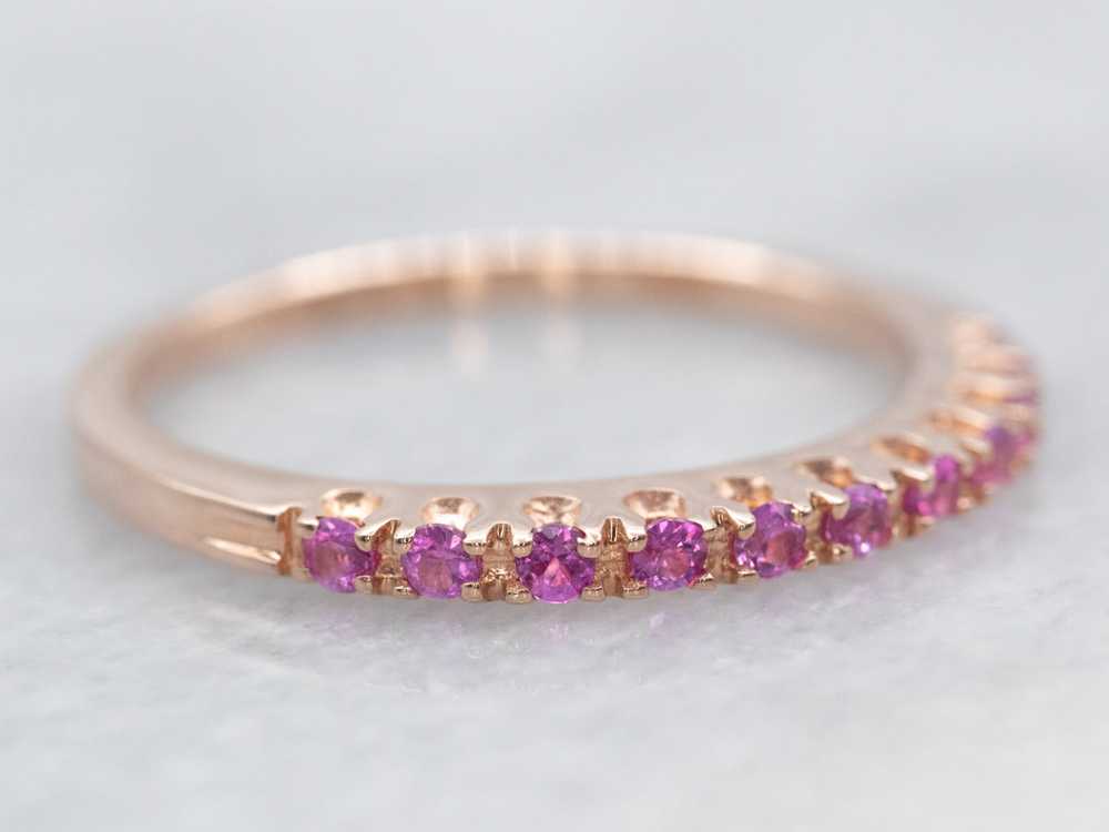 Rose Gold Pink Sapphire Band - image 2