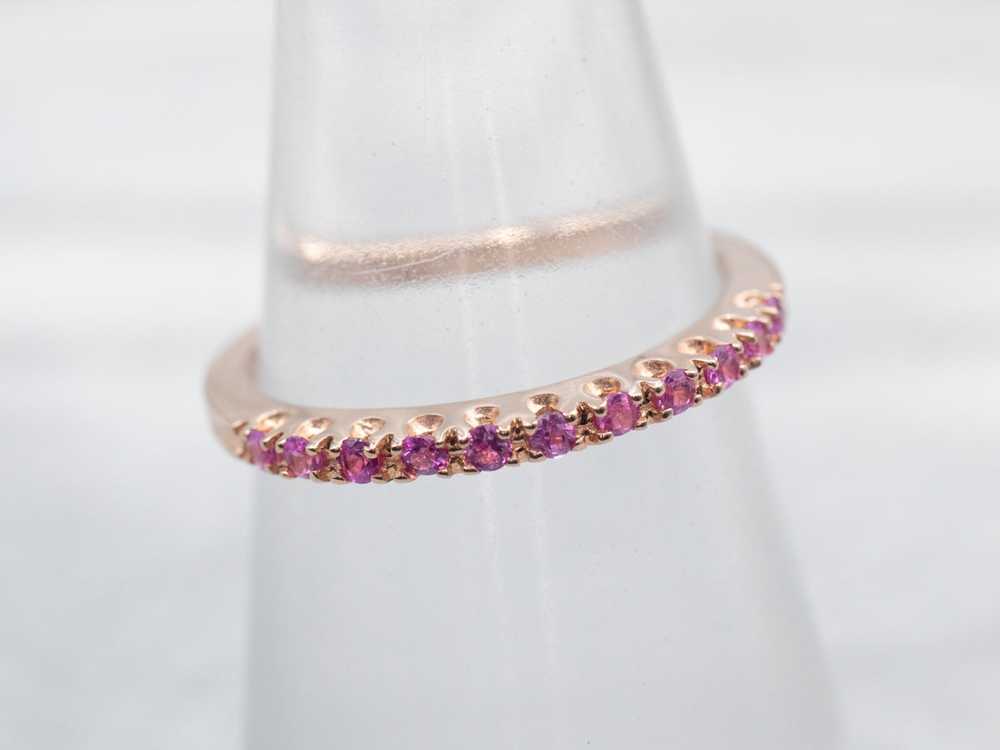 Rose Gold Pink Sapphire Band - image 3