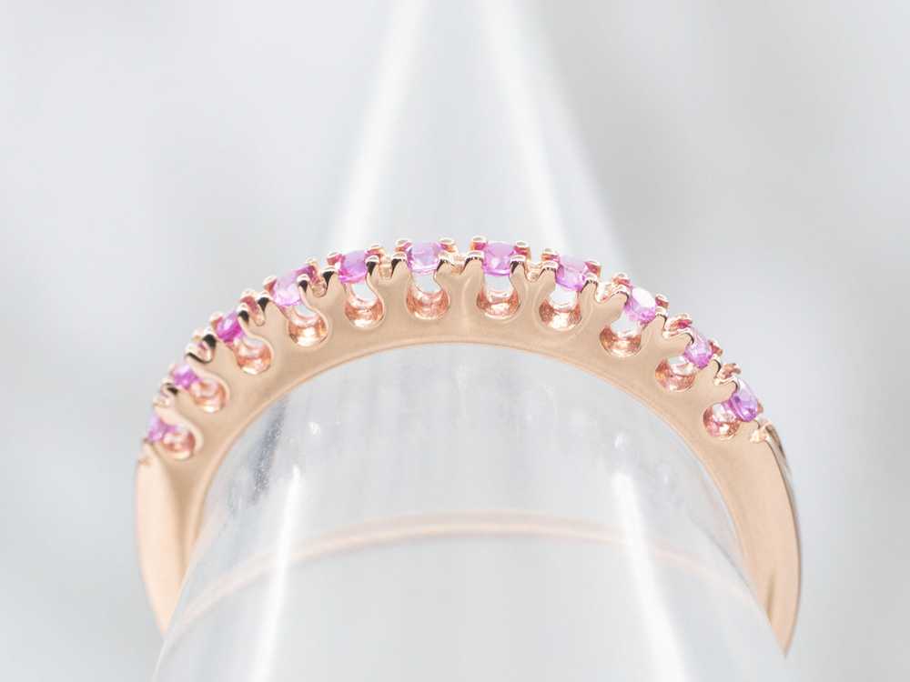 Rose Gold Pink Sapphire Band - image 4