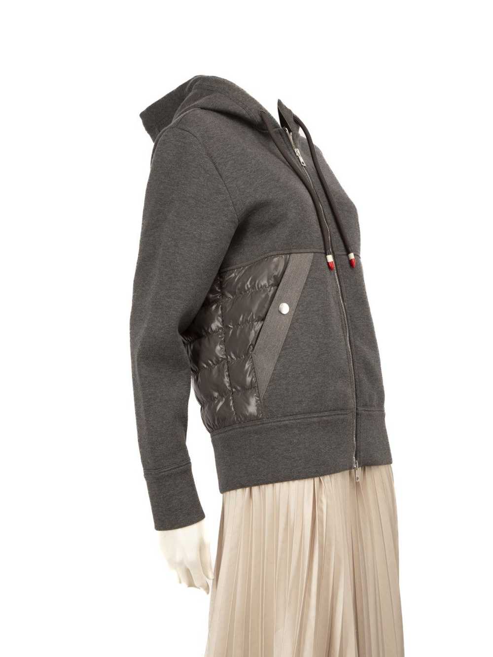 Moncler Grey Hooded Zip Maglia Cardigan - image 2