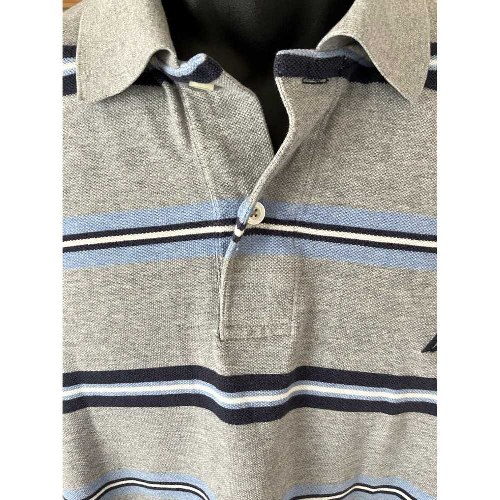 Nautica Nautica Polo Shirt Men's XL Gray White Bl… - image 4