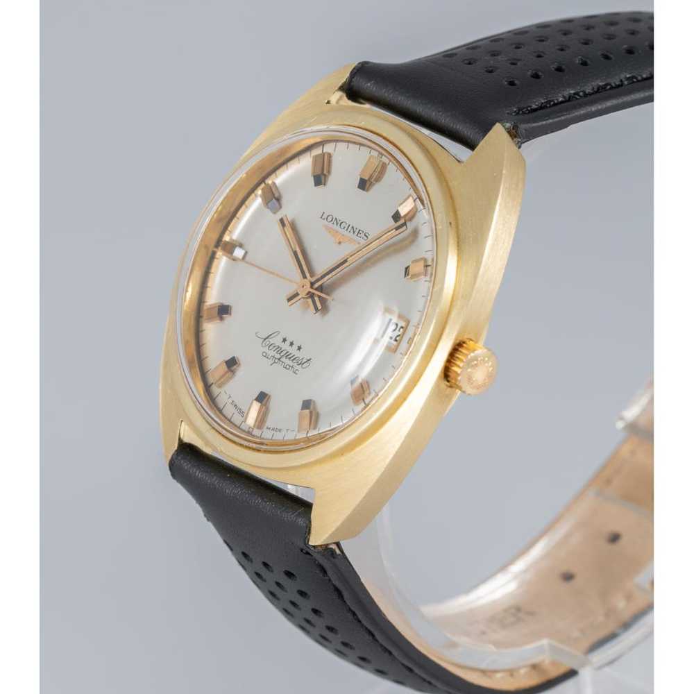 Longines Conquest yellow gold watch - image 6