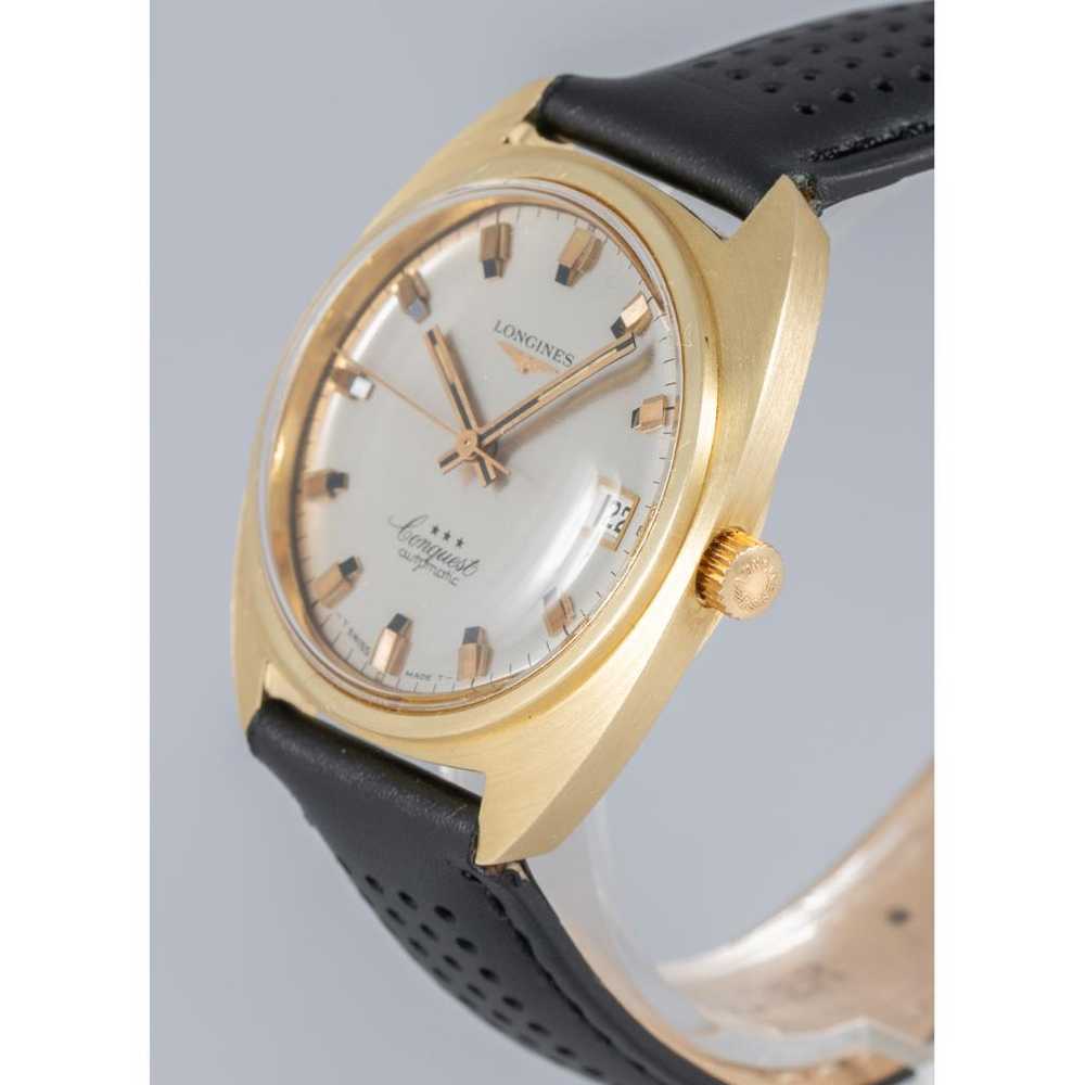 Longines Conquest yellow gold watch - image 8