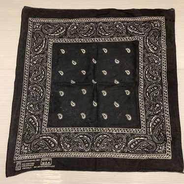 70s 80s black vintage bandana Made in USA - image 1