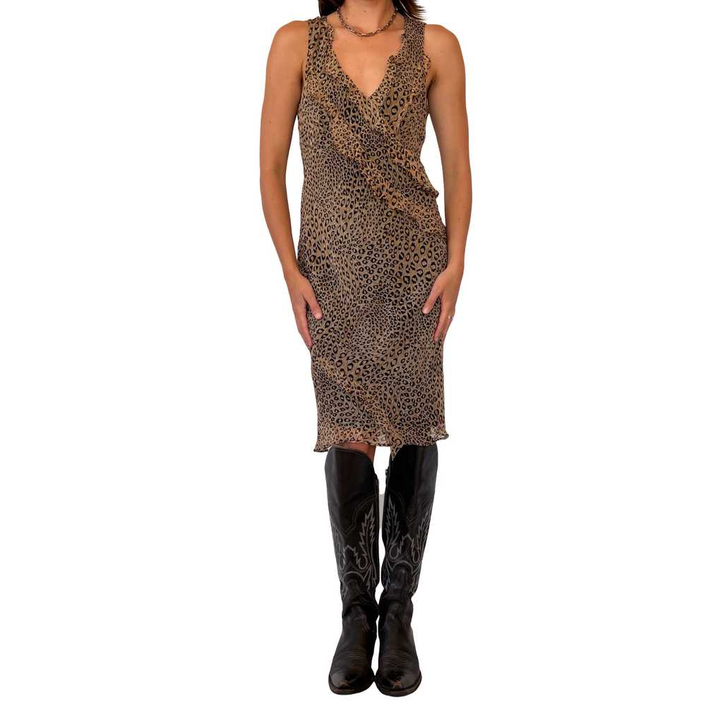 90s Pure Silk Cheetah Dress (M) - image 2