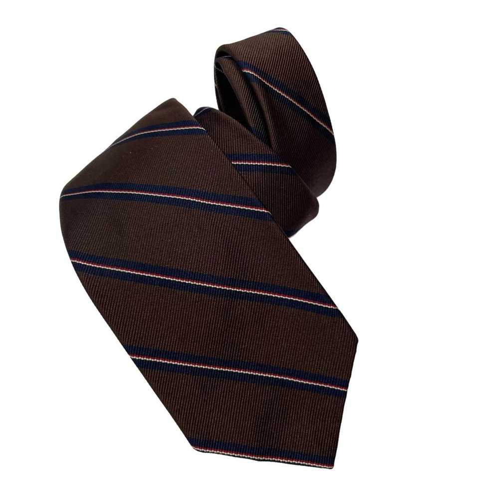 Polo by Ralph Lauren Brown Blue Striped Necktie V… - image 1