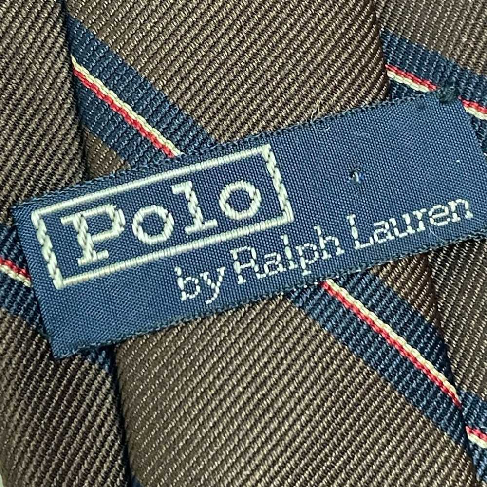 Polo by Ralph Lauren Brown Blue Striped Necktie V… - image 4