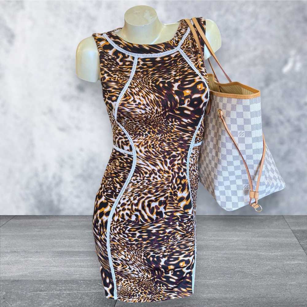 Vintage NIKIBIKI 90s Y2K Animal Print Bodycon Sle… - image 1