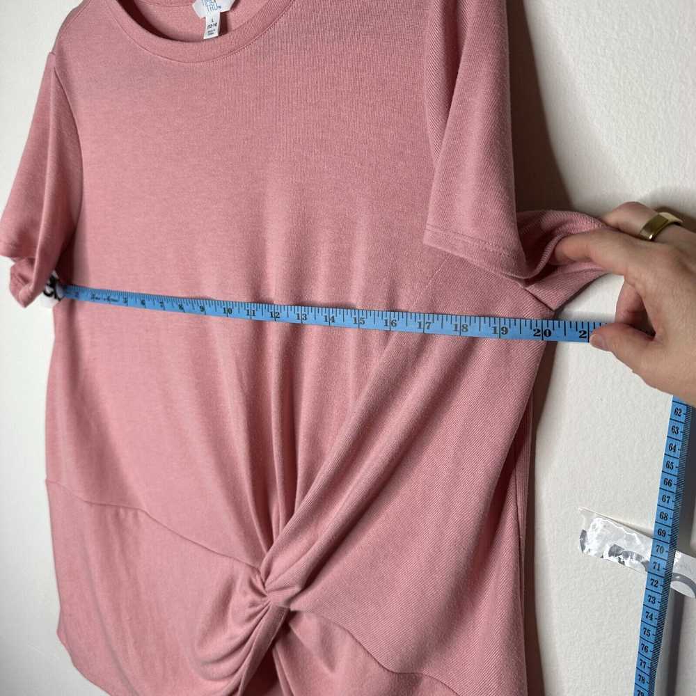 Other Time & Tru Pink Front-Twist Tie Round Neck … - image 11