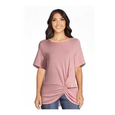 Other Time & Tru Pink Front-Twist Tie Round Neck … - image 1