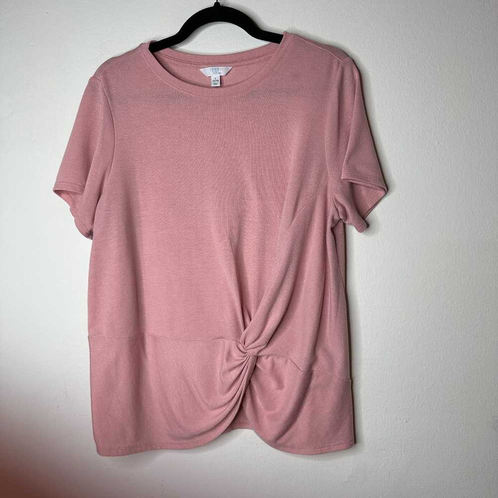 Other Time & Tru Pink Front-Twist Tie Round Neck … - image 3