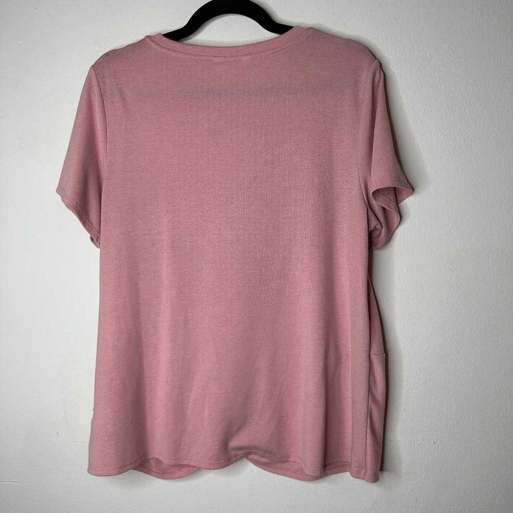 Other Time & Tru Pink Front-Twist Tie Round Neck … - image 4