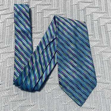 Vintage Ohrbach's Italian silk purple striped tie