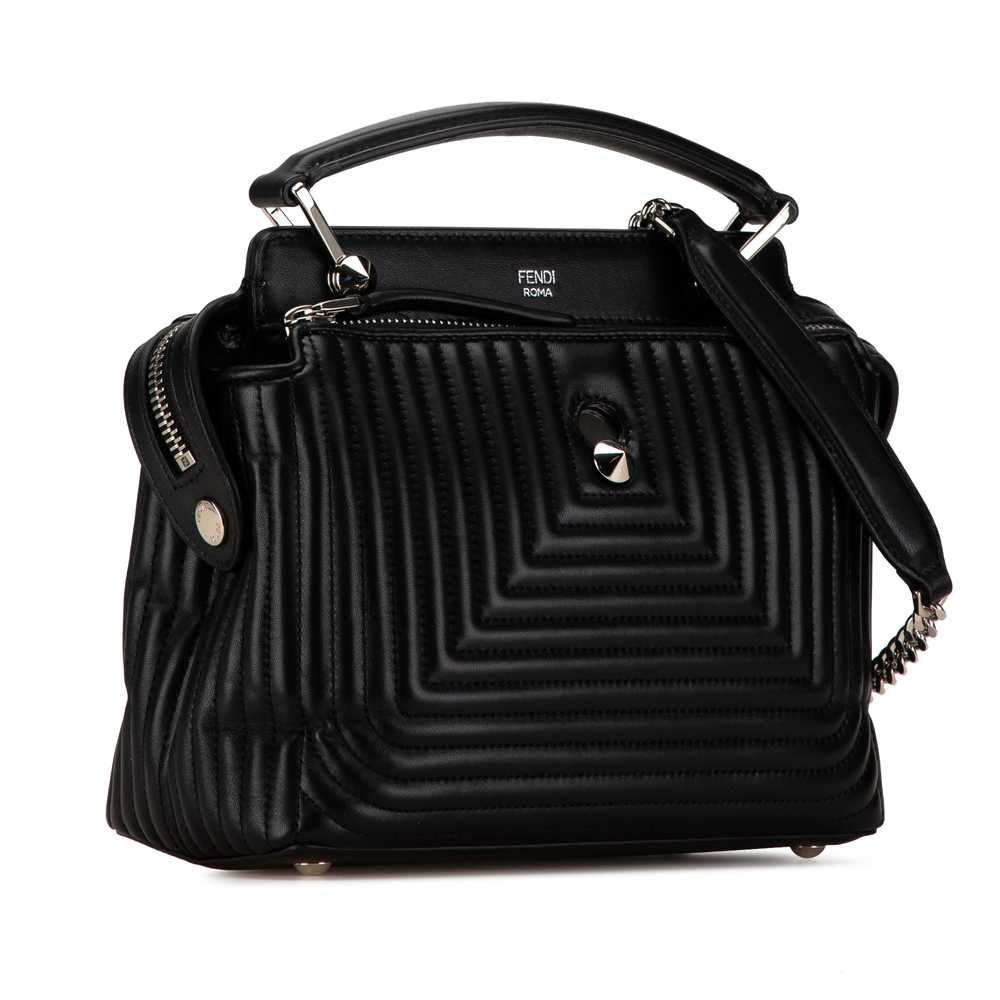 Black Fendi Small Dotcom Click Leather Satchel - image 2