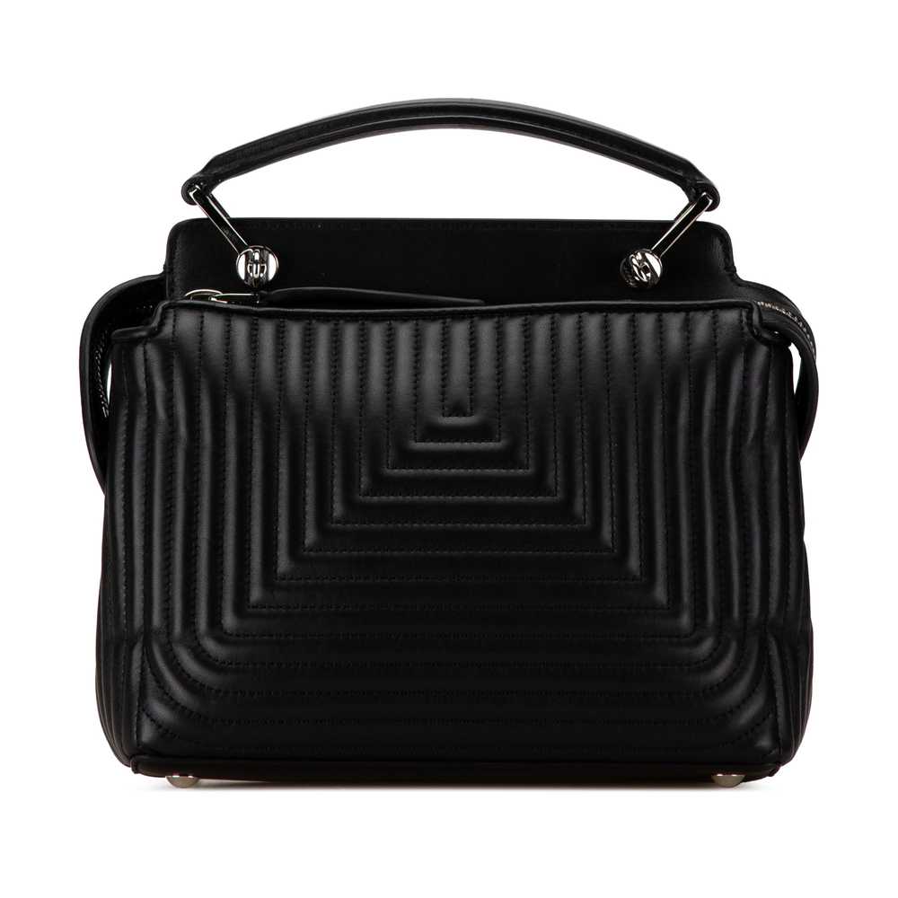 Black Fendi Small Dotcom Click Leather Satchel - image 3