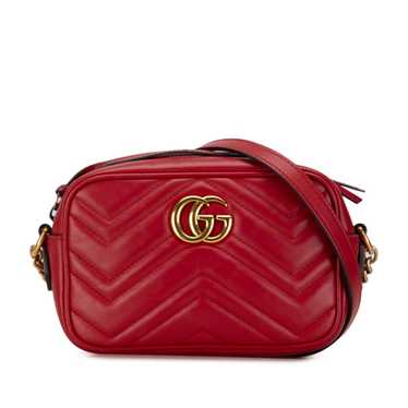 Red Gucci Mini GG Marmont Matelasse Crossbody - image 1