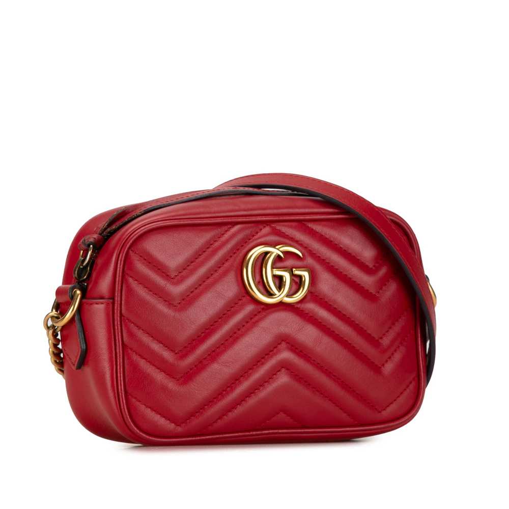 Red Gucci Mini GG Marmont Matelasse Crossbody - image 2