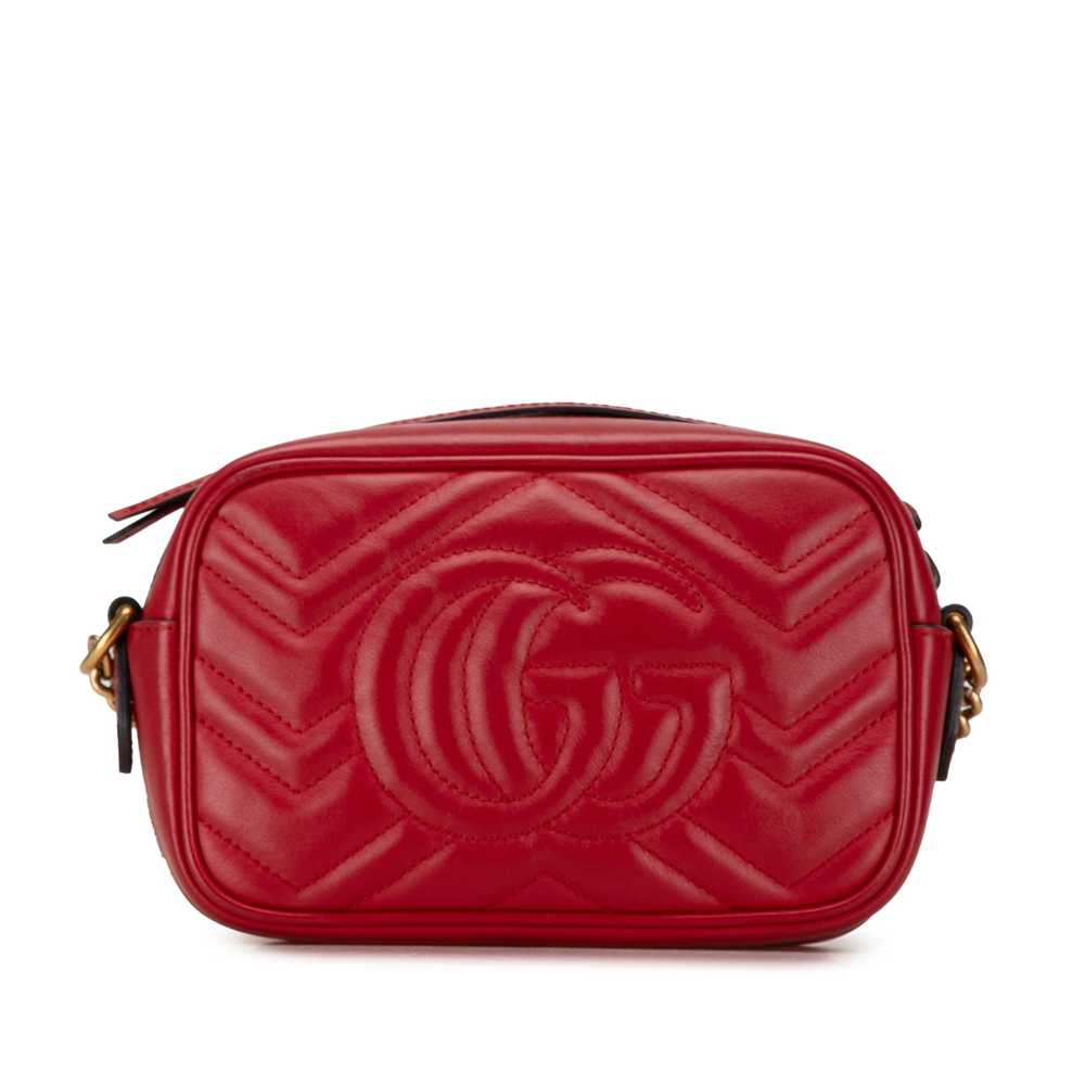 Red Gucci Mini GG Marmont Matelasse Crossbody - image 3