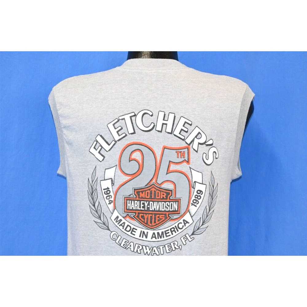 Screen Stars vtg 80s FLETCHER'S HARLEY DAVIDSON 2… - image 3