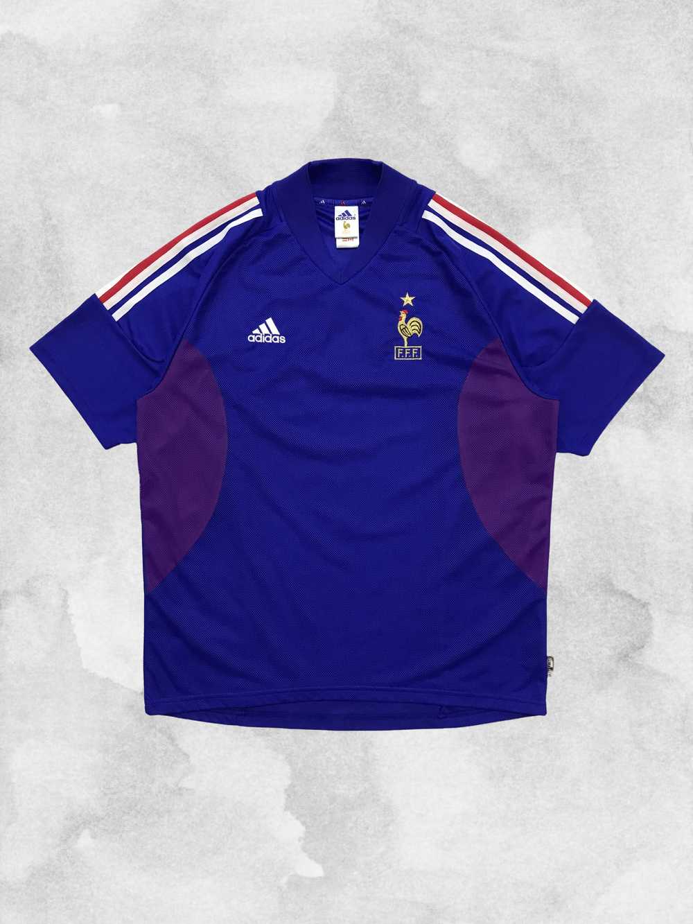 Adidas × Soccer Jersey × Vintage ADIDAS 2002 Fran… - image 1