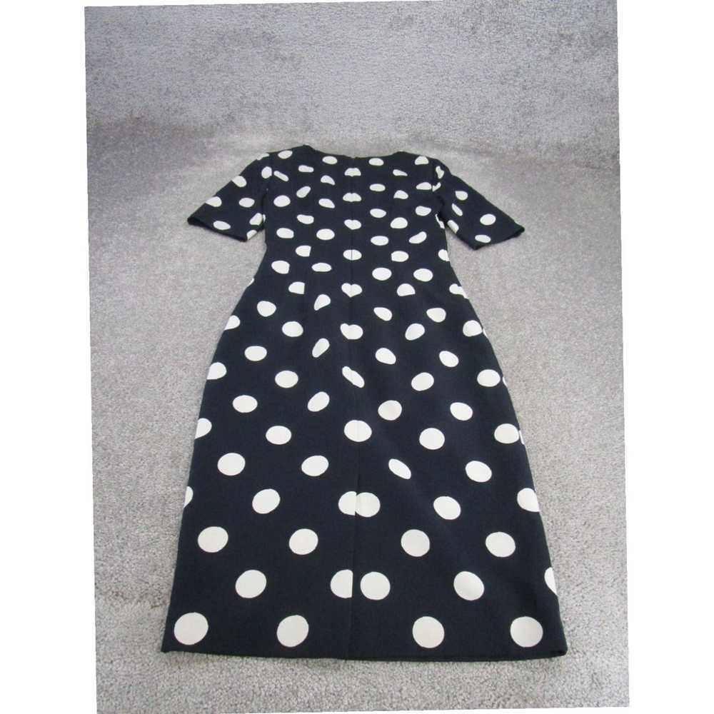 Vintage Navy Blue Polka Dot Body Hugging Fitted W… - image 3