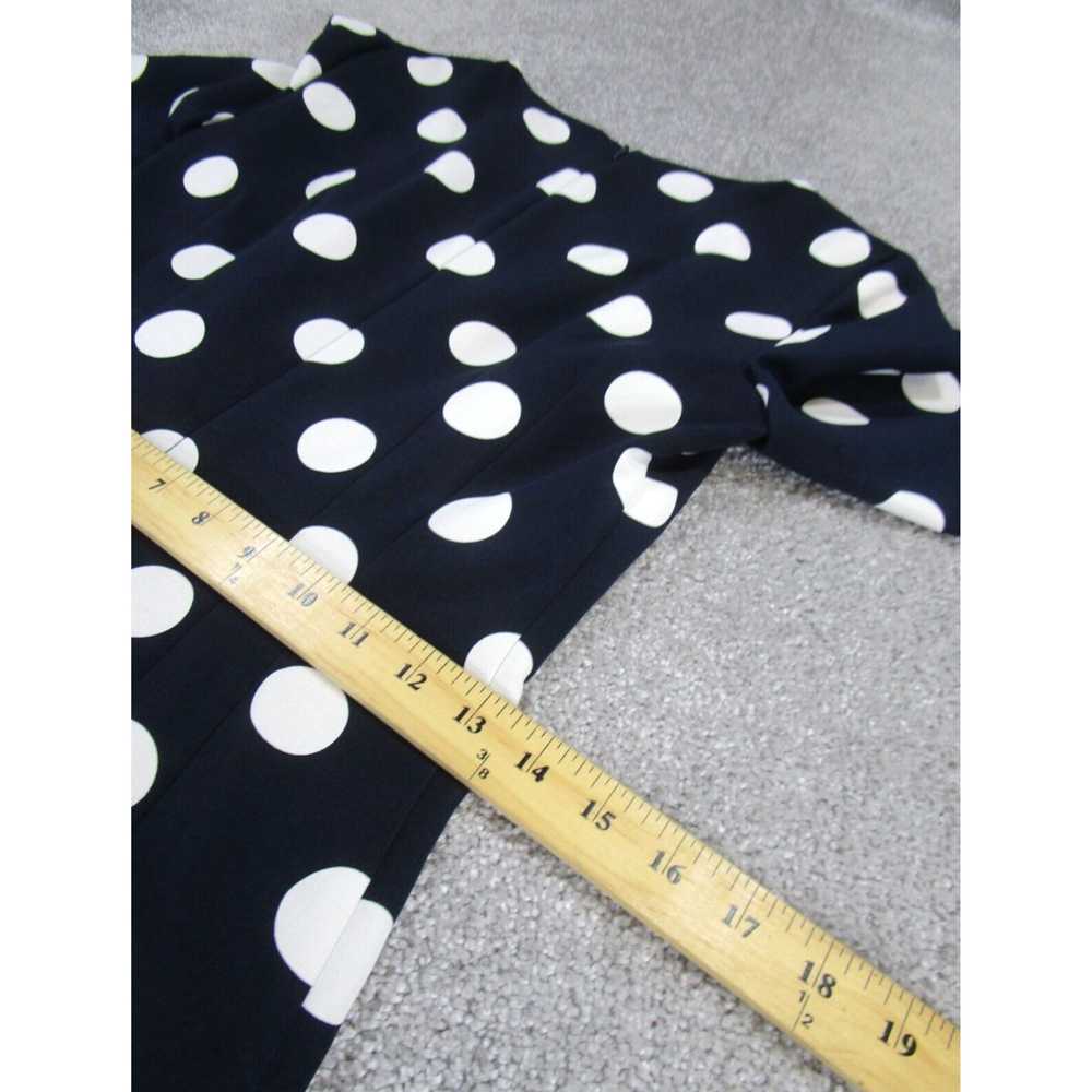 Vintage Navy Blue Polka Dot Body Hugging Fitted W… - image 5