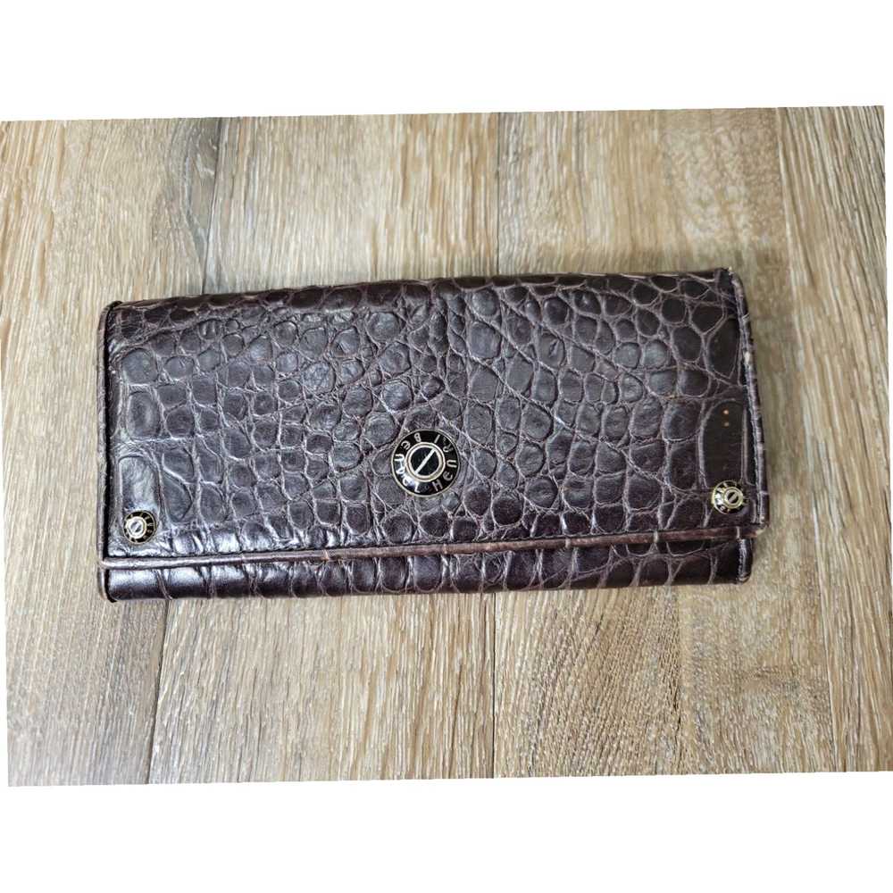 Henri Bendel Brown Leather Envelope Wallet with E… - image 2